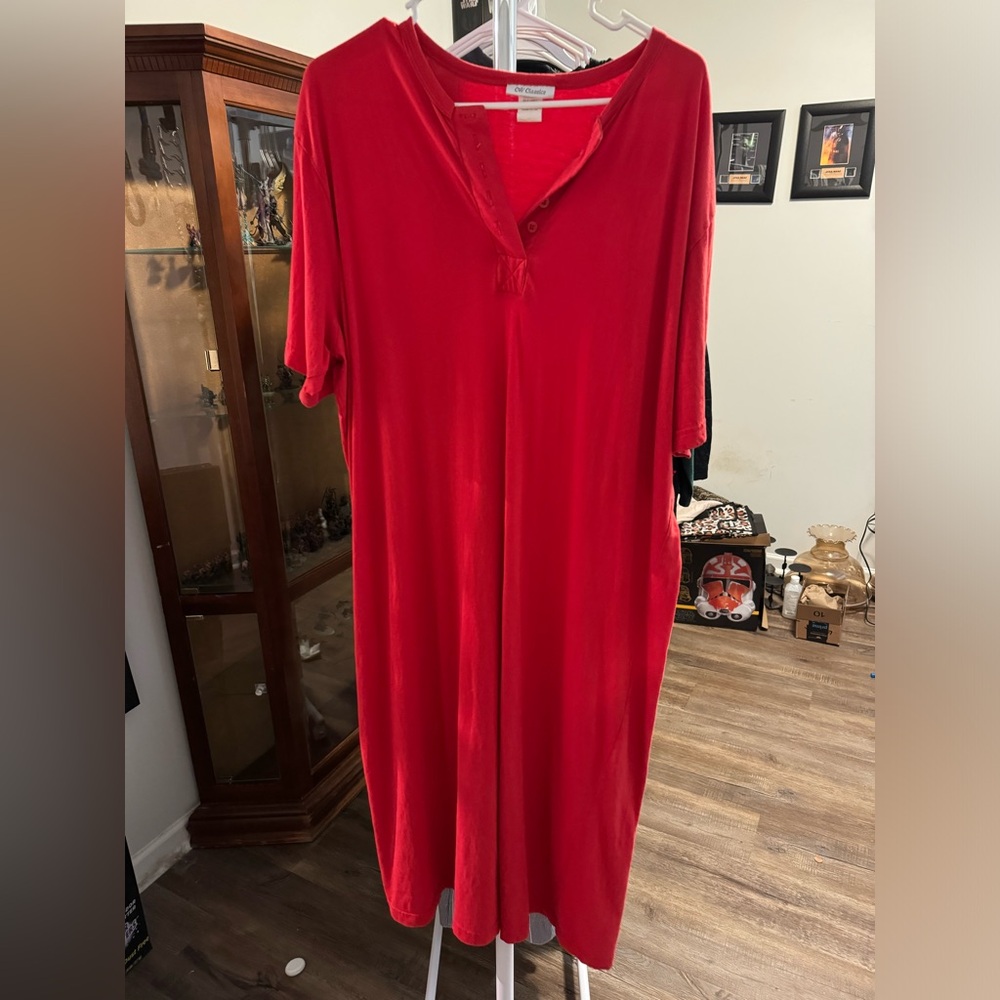 Red casual dress